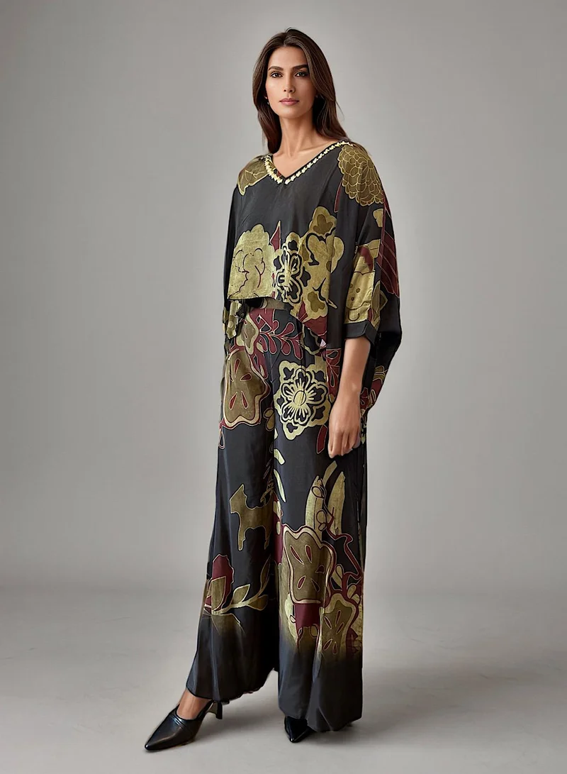 إكستاسي فستان بطيات مطبوعة